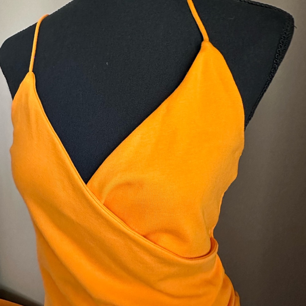 NWOT Zara Orange Asymmetrical Dress - Picture 7 of 7